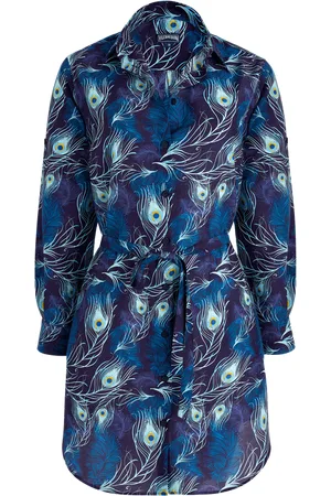 Vilebrequin Chemisier Donna In Seta E Voile Di Cotone Eyes Of The Wind