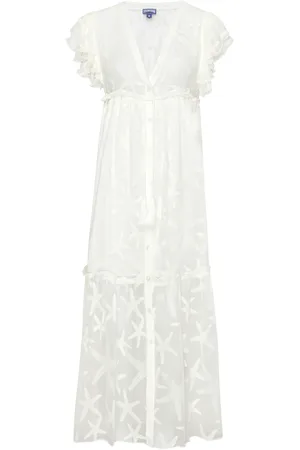 Vilebrequin Vestito Lungo Donna In Seta Trasparente Starfish