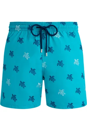 Vilebrequin Pantaloncini Mare Uomo Ricamati Micro Ronde Des Tortues Diagonale