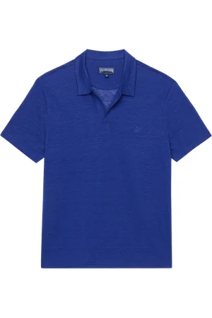 Vilebrequin Polo Uomo In Jersey Di Lino Tinta Unita