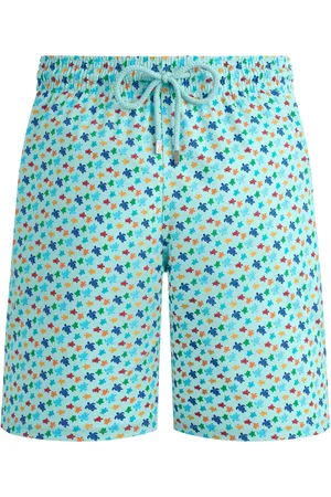 Vilebrequin Pantaloncini Mare Uomo Lunghi Elasticizzati Micro Ronde Des Tortues Rainbow