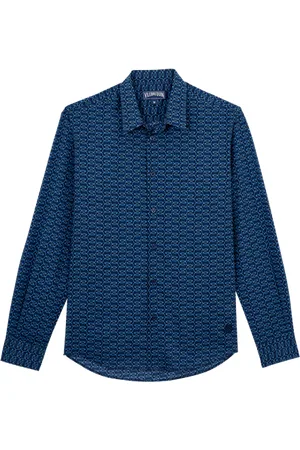Vilebrequin Camicia Unisex In Voile Di Cotone Biologico Fish Net