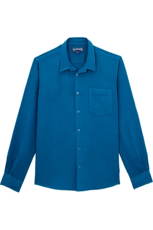 Vilebrequin Camicia Uomo In Lino Tinta Unita