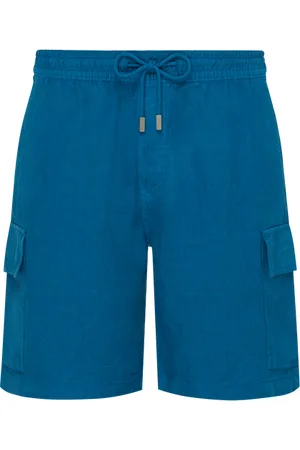 Vilebrequin Bermuda Cargo Uomo In Lino Tinta Unita