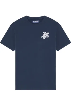 Vilebrequin T-shirt Uomo Ricamata In Cotone Biologico Turtle