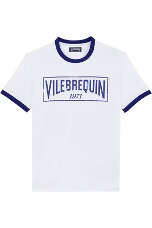 Vilebrequin T-shirt Uomo In Jersey Di Cotone Leggero Bicolor Logo