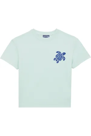 Vilebrequin T-shirt Bambino In Cotone Biologico Ricamata Turtle