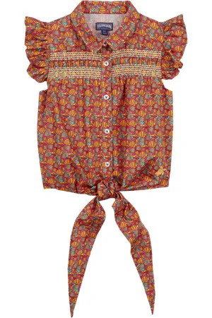 Vilebrequin Camicia Bambina In Cotone Biologico Fishy Vibes