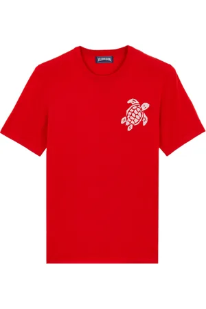 Vilebrequin T-shirt Uomo In Seta E Cotone Jacquard Turtle