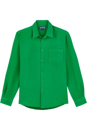 Vilebrequin Camicia Uomo In Lino Tinta Unita