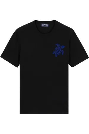 Vilebrequin T-shirt Uomo In Seta E Cotone Jacquard Turtle