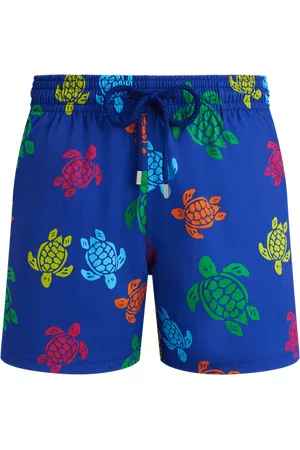 Vilebrequin Pantaloncini Mare Uomo Elasticizzati Tortues Multicolores