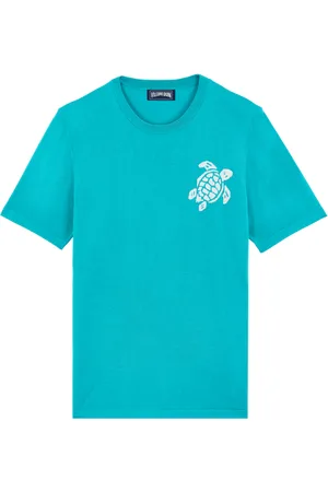 Vilebrequin T-shirt Uomo In Seta E Cotone Jacquard Turtle