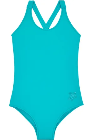 Vilebrequin Costume Intero Bambina Incrociato Sulla Schiena Tinta Unita