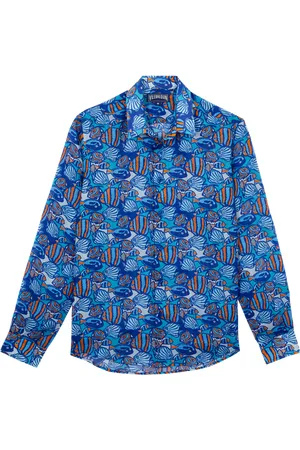 Vilebrequin Camicia Uomo In Ramiè Fishy Vibes