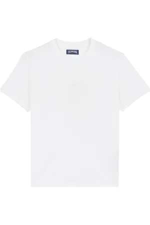 Vilebrequin T-shirt Uomo In Cotone Con Ricamo Tono Su Tono Turtle