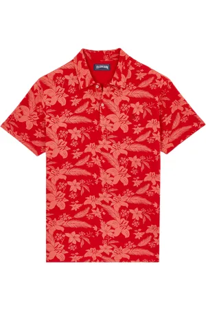 Vilebrequin Polo Uomo In Cotone Con Stampa Lightening Flower