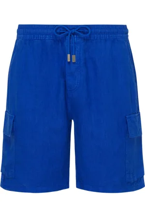 Vilebrequin Bermuda Cargo Uomo In Lino Tinta Unita