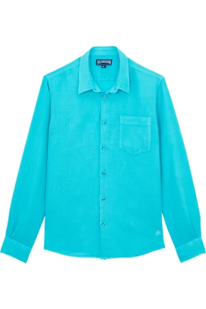 Vilebrequin Camicia Uomo In Lino Tinta Unita
