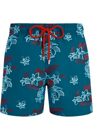 Vilebrequin Pantaloncini Mare Uomo Ricamati Flowers Power