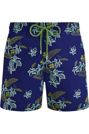 Vilebrequin Pantaloncini Mare Uomo Ricamati Flowers Power
