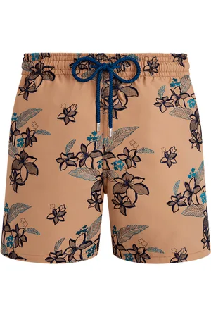 Vilebrequin Pantaloncini Mare Uomo Ricamati Flowers Power