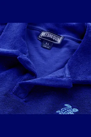 Vilebrequin Polo Bambino In Spugna Ricamata Turtle