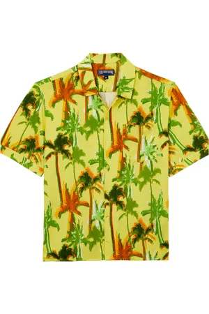 Vilebrequin Camicia Uomo In Cotone Palms Offset