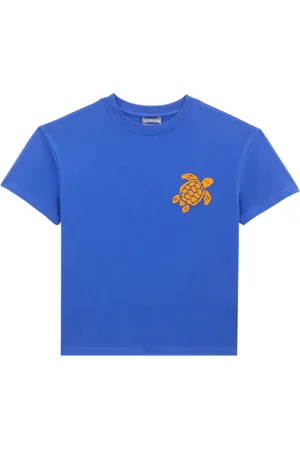 Vilebrequin T-shirt Bambino In Cotone Biologico Ricamata Turtle
