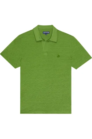 Vilebrequin Polo Uomo In Jersey Di Lino Tinta Unita
