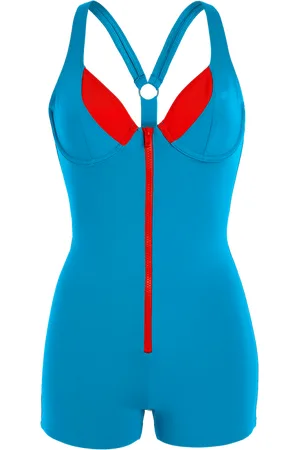 Vilebrequin Costume Intero Donna A Contrasto Con Shorts