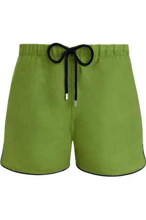 Vilebrequin Pantaloncini Mare Uomo In Lino Tinta Unita