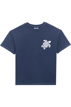 Vilebrequin T-shirt Bambino In Cotone Biologico Ricamata Turtle