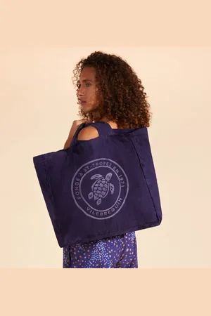 Vilebrequin Borsa Tote In Lino Turtle