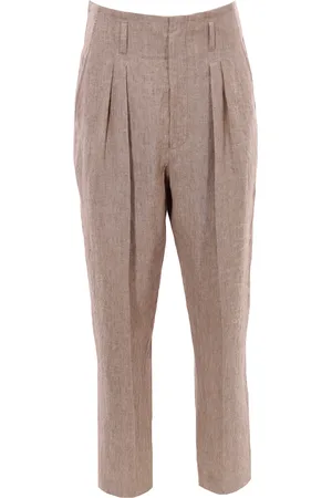 Brunello Cucinelli Pantaloni in lino vita alta