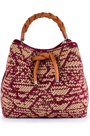 Viamailbag Secchiello in cotone jacquard con dettagli in velluto