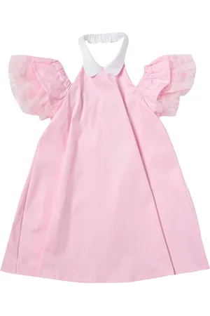 Simonetta Abito con tulle in cotone stretch