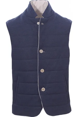 ELEVENTY Gilet reversibile in lino e cotone