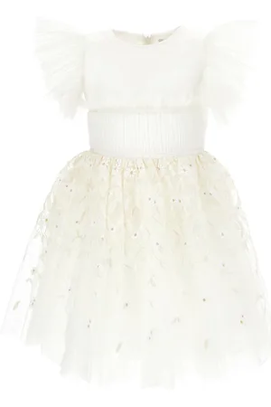 MONNALISA Abito in tulle con ricamo