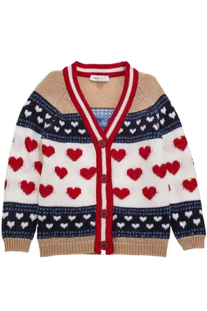 MONNALISA Cardigan in lana cuori