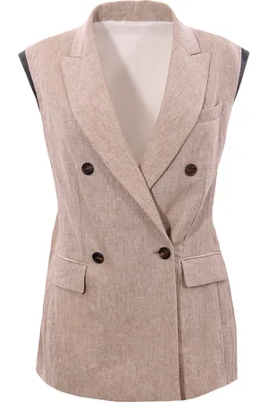 Brunello Cucinelli Gilet doppiopetto in lino