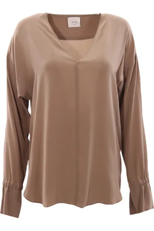 ALYSI Blusa in seta collo a v