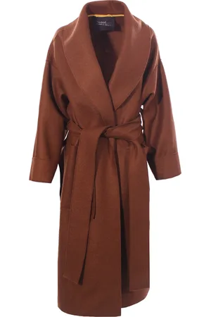 eWOOLuzione Cappotto lungo in lana cotta con cintura
