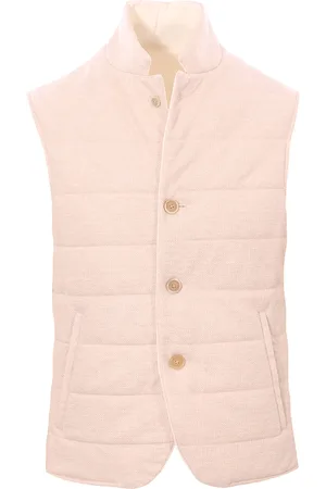 ELEVENTY Gilet reversibile in lino e cotone