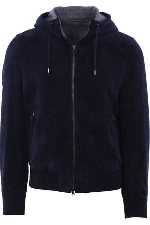 HERNO Bomber in suede con interno in cashemere e seta