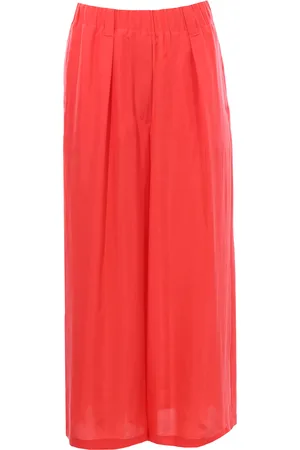ALYSI Pantalone gamba larga in seta