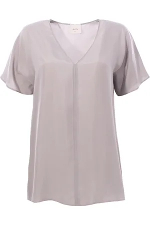 ALYSI Blusa in seta collo a v
