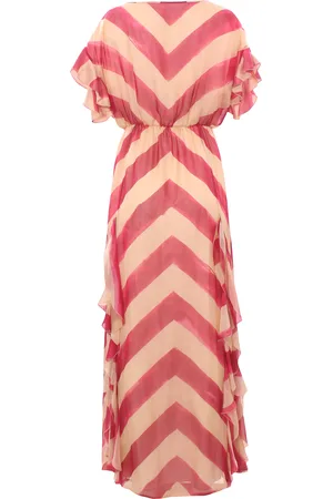 Crida Abito lungo in chiffon con motivo chevron