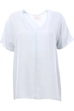 ALYSI Blusa in seta collo a v