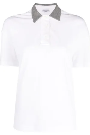 Brunello Cucinelli Polo in jersey di cotone con precius collar
